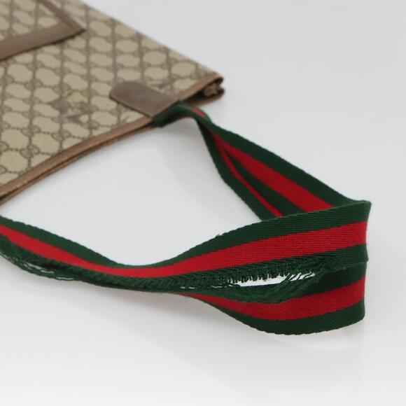 GUCCI GG Supreme Web Sherry Line Tote Bag Pvc Beige Gold 39 02 003 - Picture 7 of 13